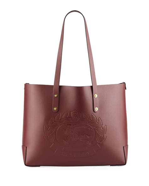 burberry small leather shoulder tote bag with crest|Burberry tote bags for women.